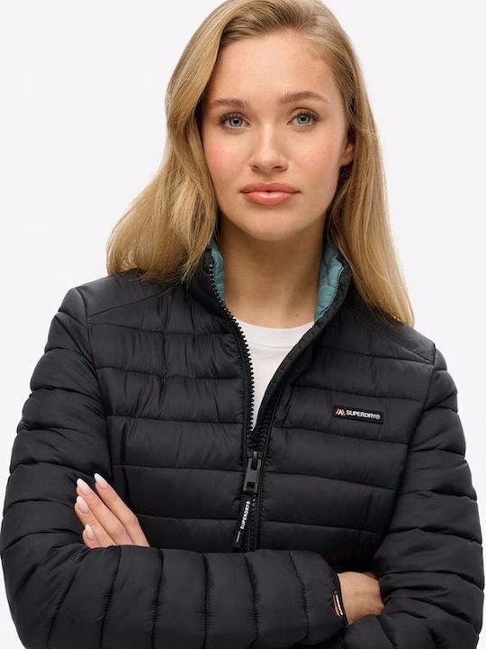Fuji Γυναικείο Puffer Μπουφάν για Χειμώνα Μαύρο