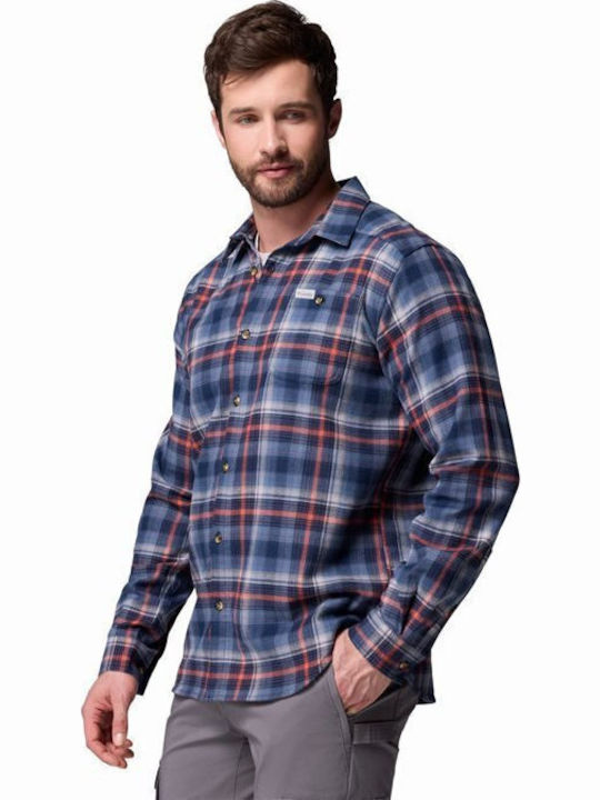 Cornell Woods Long-sleeved Flannel Shirt Blue