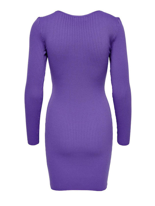 Rochie Mini Tricotată Violet