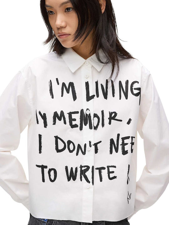 Women's Long Sleeve Shirt Black/white