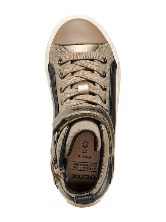 J Kalispera Kids Sneakers High Anatomic with Scratch Beige