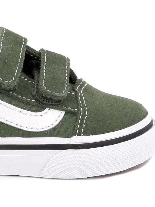 Old Skool Kids Sneakers with Scratch Green