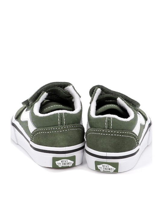 Old Skool Kids Sneakers with Scratch Green