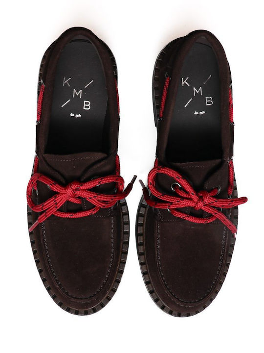 Δερμάτινα Γυναικεία Boat Shoes σε Καφέ Χρώμα