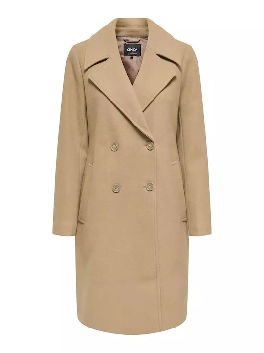Дамско Beige Палто с копчета