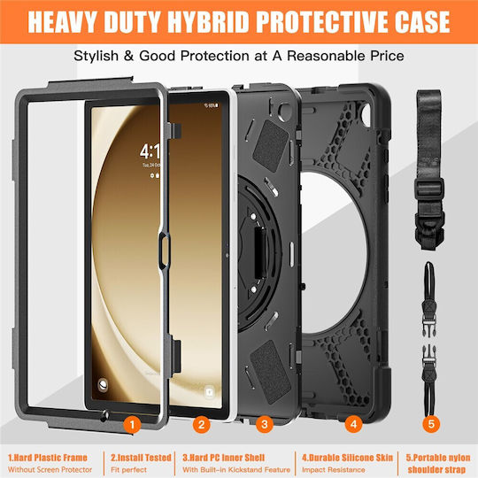 Solid 360 Umschlag Rückseite Schware (Samsung Galaxy Tab A9 Plus (X210 / X215 / X216)) 660204702A