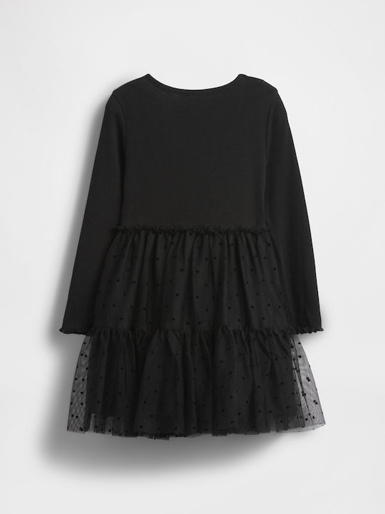 Rochie pentru Copii Mânecă lungă Din tul Cu dungi Black