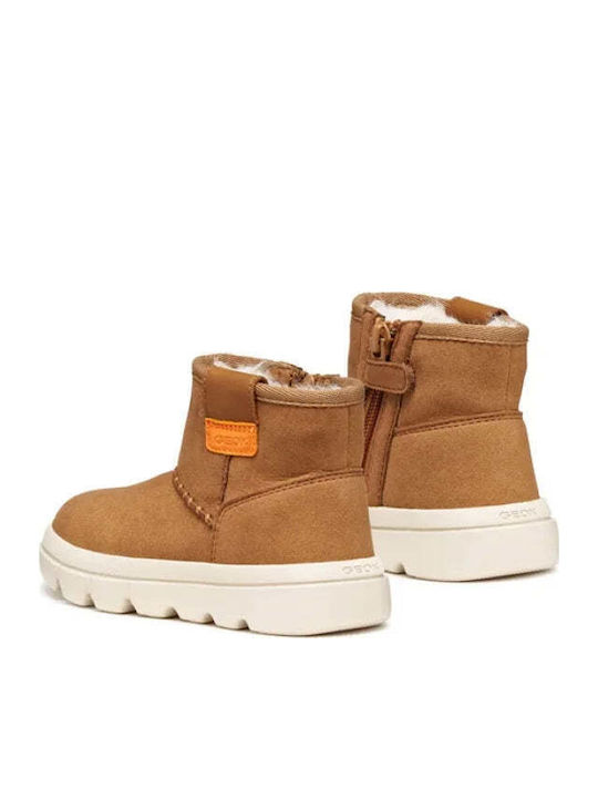 Kids Snow Boots with Zipper Brown