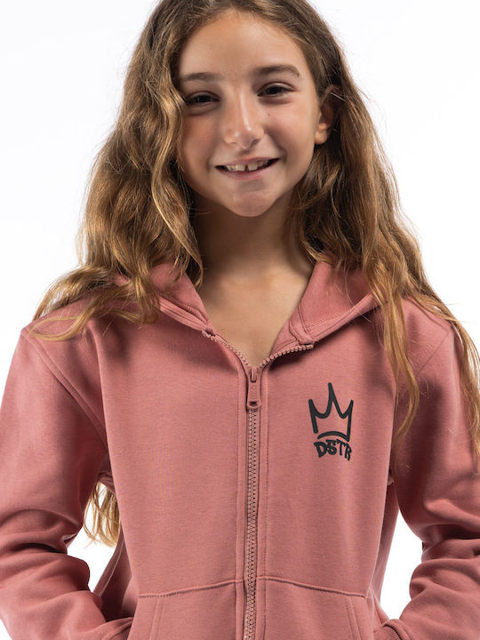 Kids Cardigan with Hood Pink