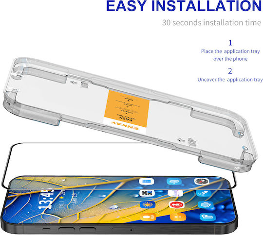 Enkay Easy Installation Full Glue Tempered Glass Compatible with OnePlus Nord CE5 5G Black