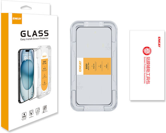 Enkay Easy Installation Full Glue Tempered Glass Compatible with OnePlus Nord 5 5G Black