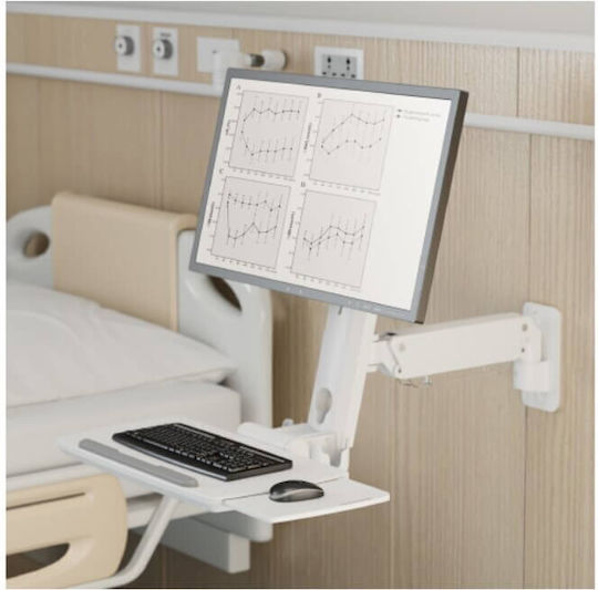 Stație de lucru medicală montată pe perete Blackmount Med02-1 pentru ecrane de 17"-35", max 12 kg