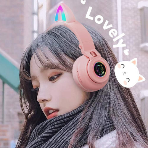 STN26 Wireless / Wired On Ear Headphones with 10 hours of Operation Pink