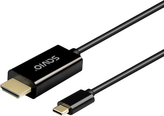 Savio Cablu HDMI de sex masculin - USB-C 1m Negru