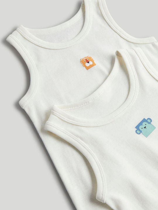 Mothercare Set maiouri pentru copii Fără mâneci Albe 2buc