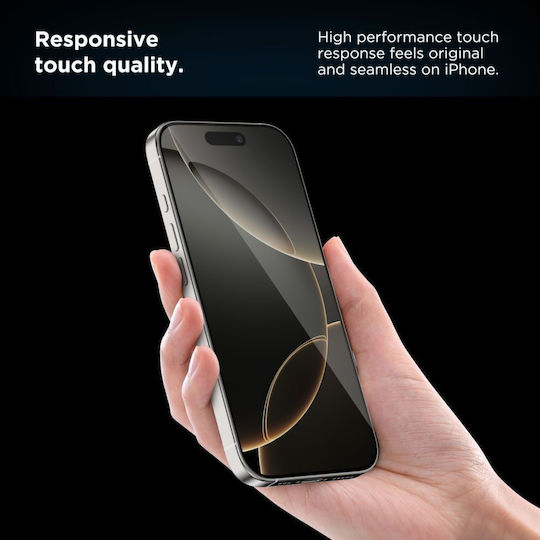 Tech-Protect Quick Set Spy+ Gehärtetes Glas 2Stück Schwarz (iPhone 15 Pro)