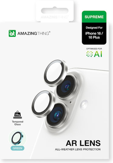 Amazingthing Ar Aluminum 2 Lens Glass Camera Lens Frame Iphone 16 16 Plus Green Ip16cam2mgla