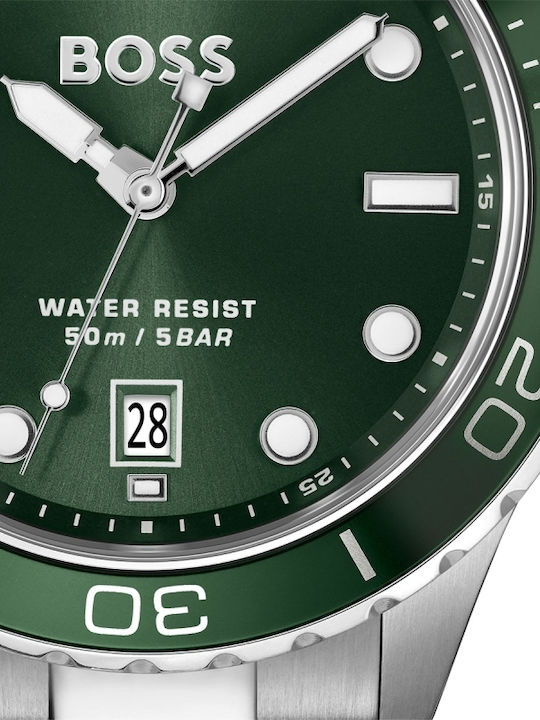 Boss Troper Men's Watch 42mm Battery with Silver Metal Bracelet