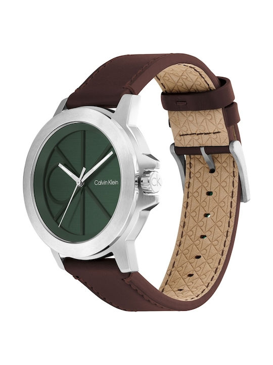 Calvin Klein Reset Ανδρικό Ρολόι 42mm Μπαταρίας με Καφέ Μεταλλικό Μπρασελέ