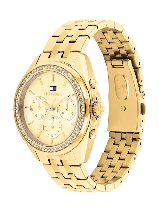 Tommy Hilfiger Mellie Γυναικείο Ρολόι 36mm Μπαταρίας με Χρυσό Μεταλλικό Μπρασελέ