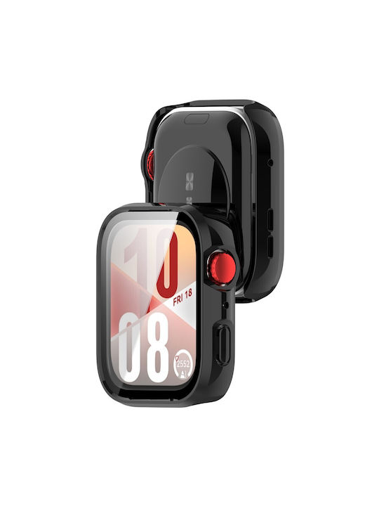 360 Full Plastic Case with Glass in Black color for Huawei Watch Fit 4