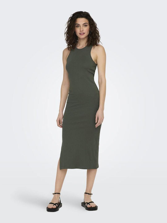 Summer Midi Knitted Green Dress