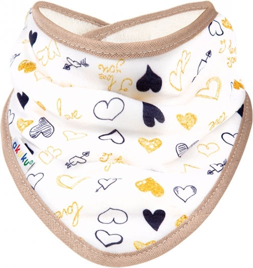 Akuku Bib Fabric with Hoop & Loop Fastener White