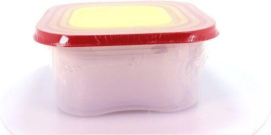 Sterk Set Plastic Lunch Boxes Pink 4 Pieces