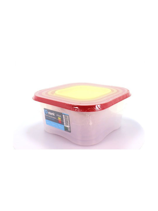 Sterk Lunchbox Kunststoff Rosa 4Stück