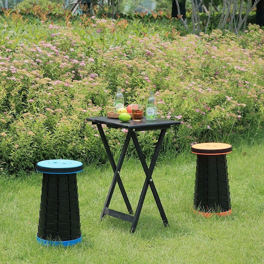 Scaun Rotund Telescopic Maks Portabil Retractabil Extensibil Pliabil Camping Outdoor Pescuit Albastru