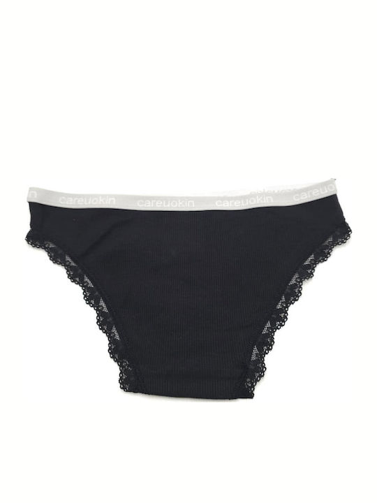Damen Slip mit Spitze Black