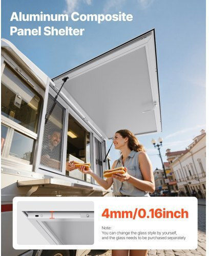 Vevor 152x92 Cm Verkaufsstand Bedienfenster Food Truck Service Markise