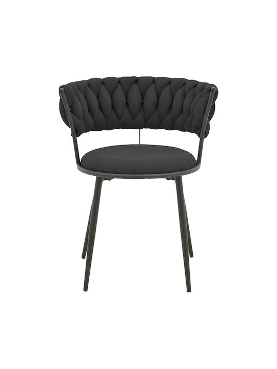Alkia Dining Room Fabric Chair Black 57x58.5x72cm