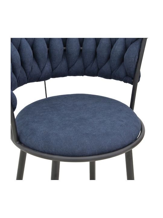 Alkia Dining Room Fabric Chair Dark Blue 57x58.5x72cm