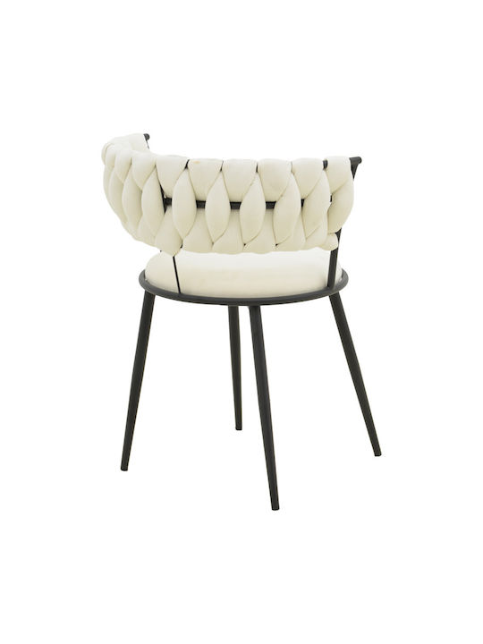 Alkia Dining Room Fabric Chair Ecru 57x58.5x72cm