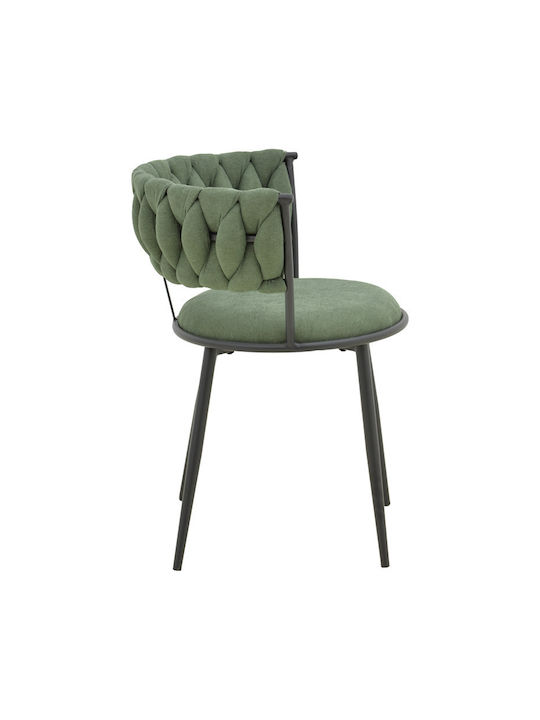Alkia Dining Room Fabric Chair Haki 57x58.5x72cm