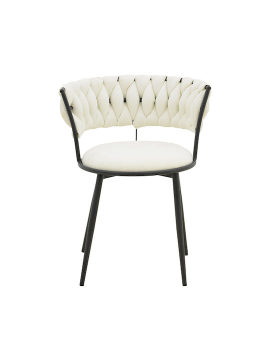 Alkia Dining Room Fabric Chair Ecru 57x58.5x72cm