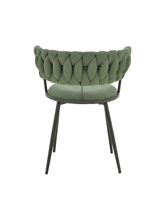 Alkia Dining Room Fabric Chair Haki 57x58.5x72cm