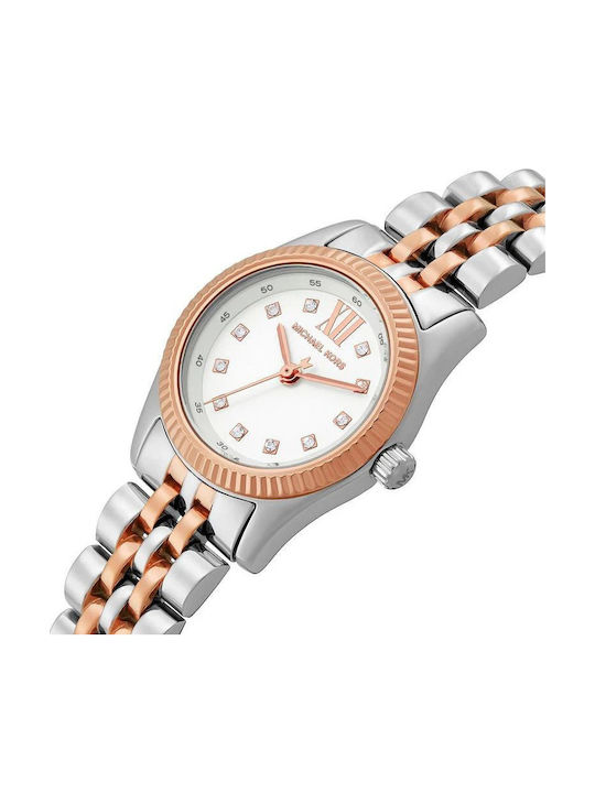 Michael Kors Lexington Damen Uhr Chronograph mit Rose Gold / Rose Gold / Gold / Gold Metallarmband