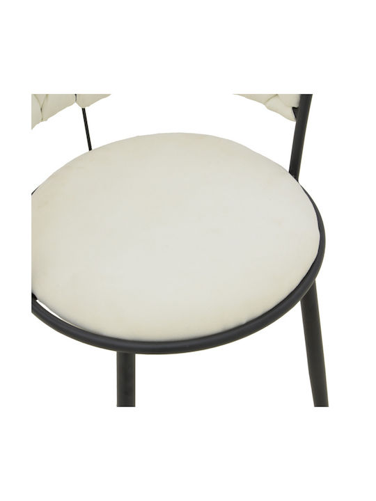 Табуретка Бар с гръбнак Текстил Alkia Ecru 50x56x95бр