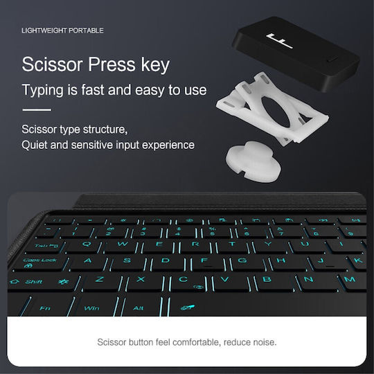 Touchpad Bluetooth Klappdeckel mit Tastatur Schwarz (Xiaomi Redmi Pad Pro 12.1)