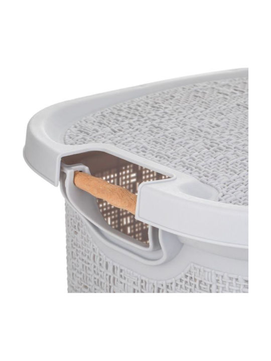 Plastic Laundry Basket with Cap 46x37x57.5cm Gray