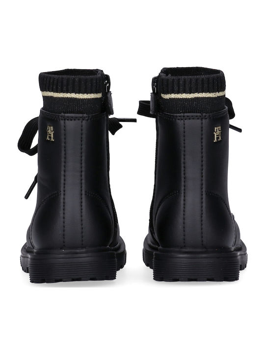 Kinderstiefel mit Schnürsenkeln Schwarz