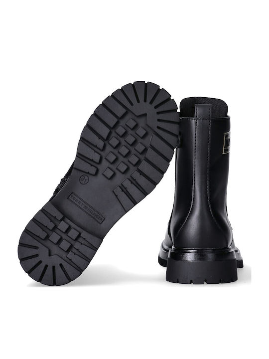 Kinderstiefel mit Schnürsenkeln Schwarz