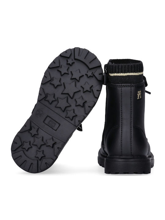 Kinderstiefel mit Schnürsenkeln Schwarz