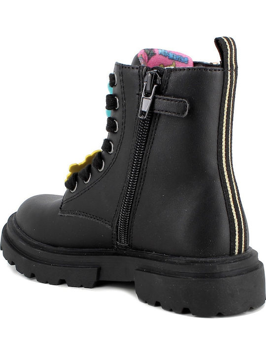 Anatomisch Kinderstiefel mit Reißverschluss Schwarz