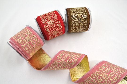 Ribbon Elif Red-Gold 9.5 Cm X 4.5 M Brown-Gold
