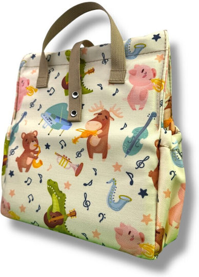 The Lunch Bags School Insulated Shoulder Lunch Bag 5lt Beige 21 x 16 x 24cm