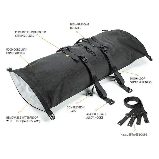 Kriega Waterproof Motorcycle Tail Bag 20lt Black
