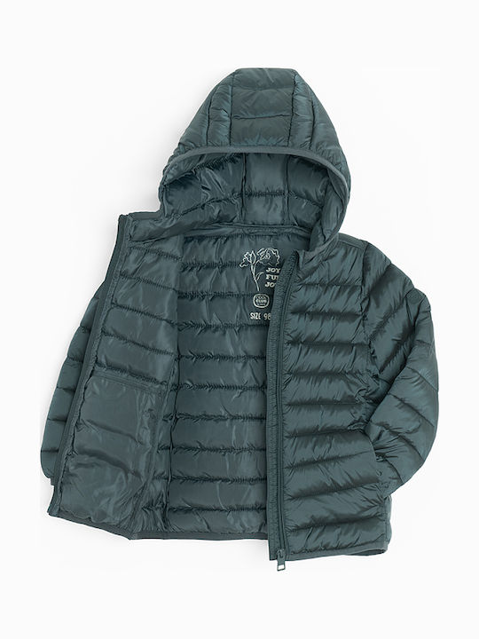 Kids Casual Short Hooded Blue Coat